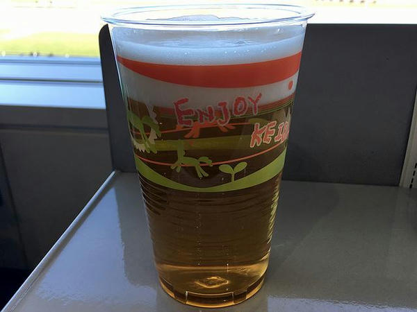 キリン 生ビール （小）450円 （中）600円 ※写真は多分（中）