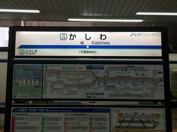 柏駅の駅名票