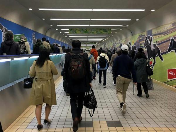 メインスタンド地下へと向かう