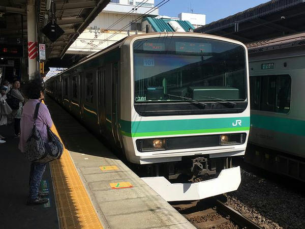 乗車したJR常磐線の上り快速列車