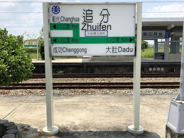 追分駅の駅名標
