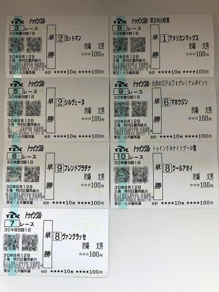 的場文男騎手騎乗馬の単勝馬券