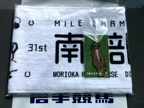 第31回マイルチャンピオンシップ南部杯のタオルとメイセイオペラ号のキーホルダー
