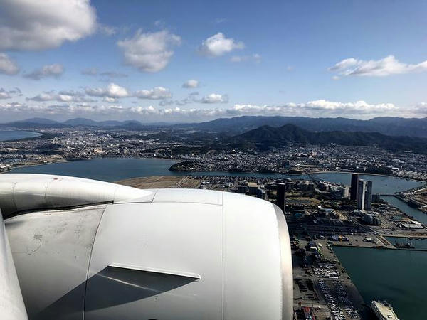 福岡空港着陸前