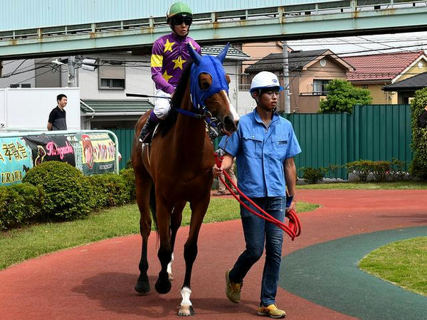 第6レースパドックでの保園翔也騎手
