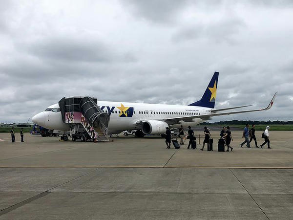 茨城空港に到着したスカイマークSKY790便