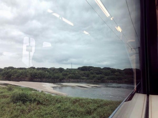 川島駅－東結城駅間で鬼怒川を渡る