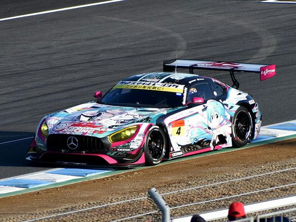 GT300予選で惜しくも7位となった#4 グッドスマイル 初音ミク AMG（片岡龍也選手）