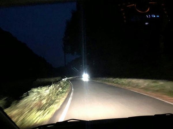 夜の栃木県道171号山内上境線を