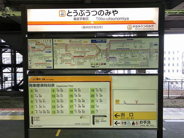 東武宇都宮駅の駅名標