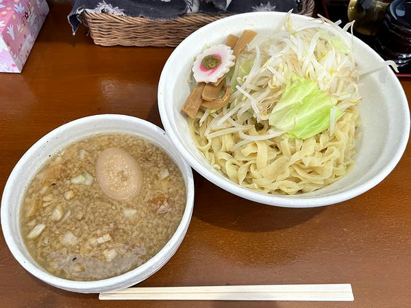 背脂煮干つけ麺 800円 ＋ 温野菜 50円 ＋ 味玉 100円