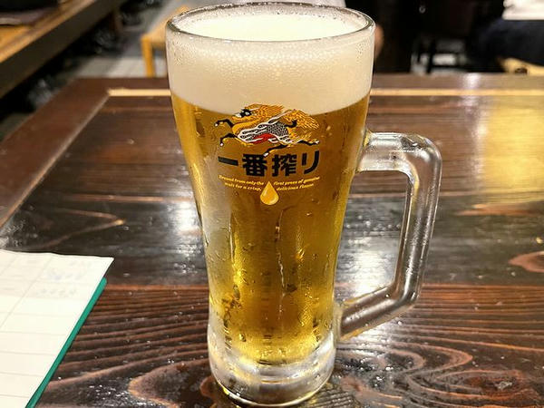 生ビール（中） 530円（税抜き）