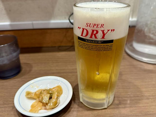 生ビールセット 650円 の生ビール