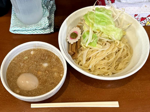 背脂煮干つけめん 1,050円 ＋ 味玉 120円 ＋ 温野菜 80円