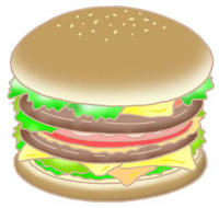 フリーイラスト 「ハンバーガー・ファストフード・アメリカンフード」