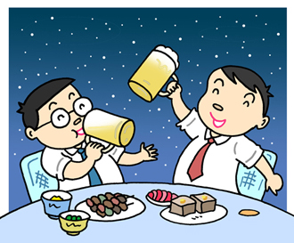 無料イラスト アップロード 夏 ビアガーデン 飲み会 アフターファイブ 仕事で使う 無料ビジネスイラスト 画像