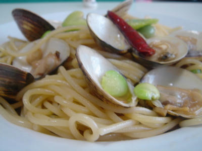 はまぐりと空豆のパスタ