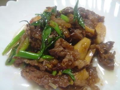牛肉とエリンギの中華風炒め