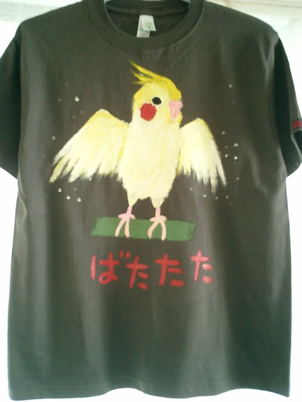 ハンドメイド手描きTシャツ*女子M*オカメインコ
