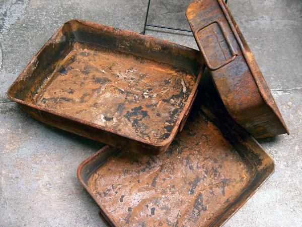 錆びた鉄のBIGなバケツ&times;3