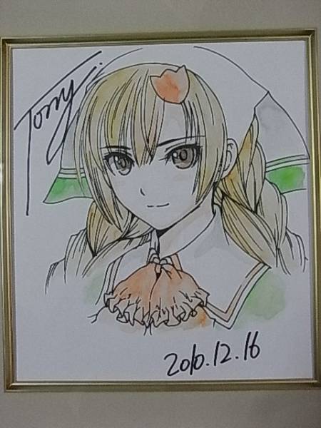 シャイニングハーツ アミル Tony 直筆イラストサイン色紙