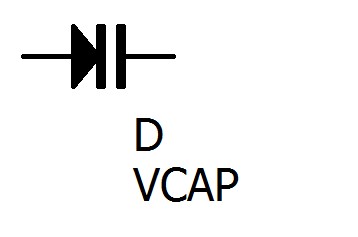 バリキャップダイオードの回路図記号です。