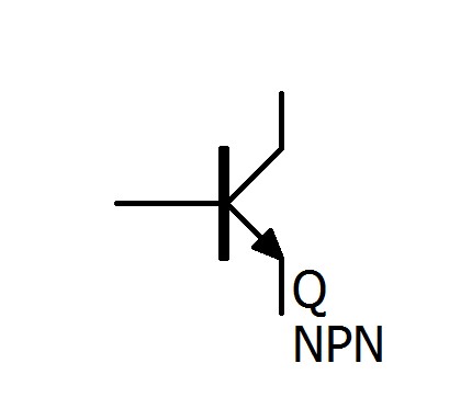 npn型の回路図記号です。