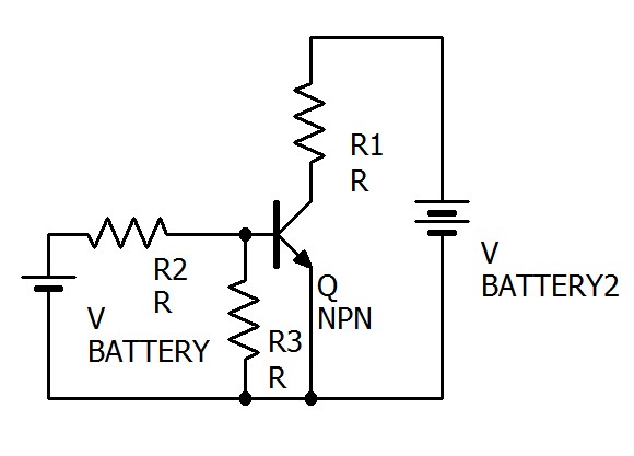 npnトランジスタの実用的な回路の例です