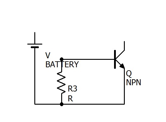 今度はBにBATTERYが繋がっていない場合の回路を抽出してみました。R2はないも同然なので消えますね。