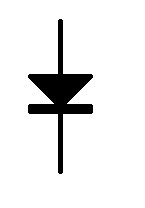 一般的なダイオードの回路図記号です。上の写真でいう1番上と2番目のダイオードは普通のダイオードなのでまんまこの記号で表せます。