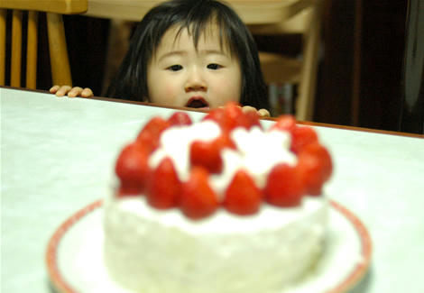 休日の手作りケーキ