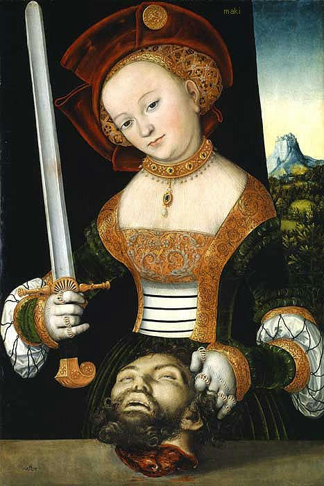 Lucas Cranach, Judith with the head of Holophernes