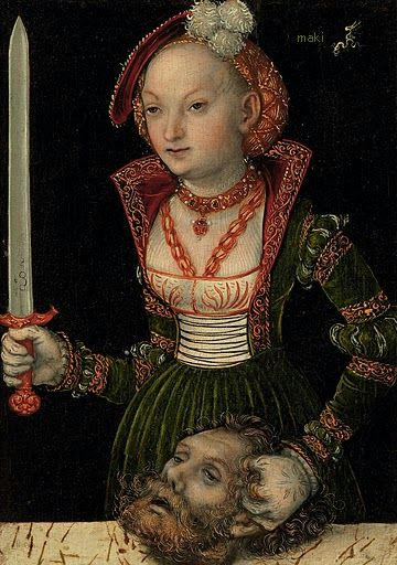 Lucas Cranach the Elder, "Judith with the Head of Holofernes," c.1537, Oil on panel, auctioned by Christies 