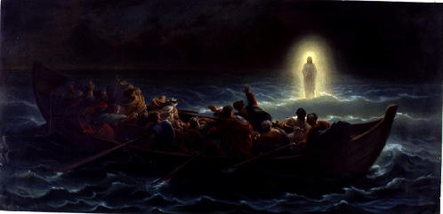 Amédée Varin画「海の上を歩くキリスト」