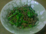 小松菜と挽肉の炒め煮