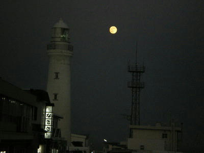 犬吠崎の灯台とお月様♪