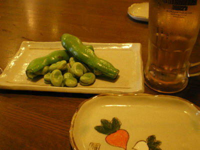 こんごう庵神田店で美味しいそら豆とビールを♪