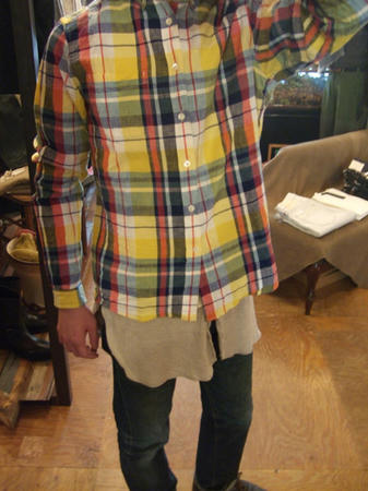 maillot（マイヨ） Sunset madras check BD shirts main-1