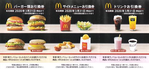 日本マクドナルドホールディングス（2702）の株主優待