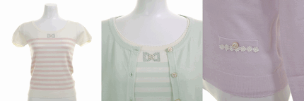 LODISPOTTO 通販の可愛い♪インナーボーダーアンサンブル