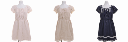 LODISPOTTO 通販の可愛い♪キラキラシャドーチェック胸切替ワンピ