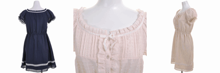 LODISPOTTO 通販の可愛い♪キラキラシャドーチェック胸切替ワンピ