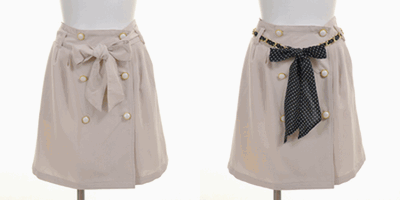 lodispotto 通販 流行 ポプリンベルト付トレンチスカート