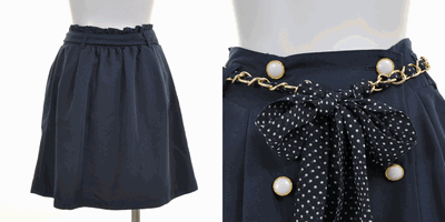 lodispotto 通販 流行 ポプリンベルト付トレンチスカート