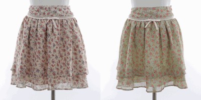 LODISPOTTO 通販の花柄シフォンフレアースカート