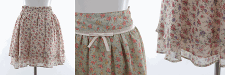 LODISPOTTO 通販の花柄シフォンフレアースカート