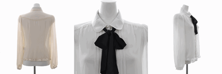 LODISPOTTO 通販のシフォンボウタイ付フリルブラウス