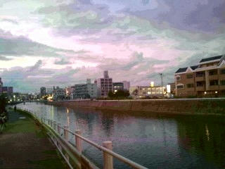 福岡市　夕暮れ