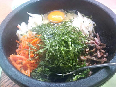 直方感田びっくり市 石焼ビビンバ