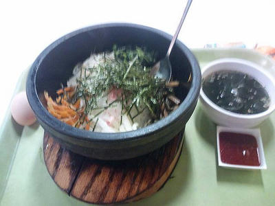 直方感田びっくり市　石焼ビビンバ